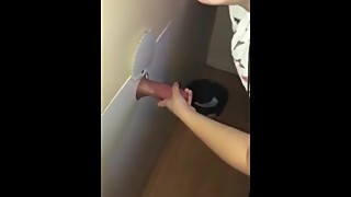 Short Haired Wife Sucks and Takes Stranger Dick at Gloryhole
