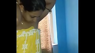 Cute desi wife gets a hot kiss and is shy when boobs sucked by lover
